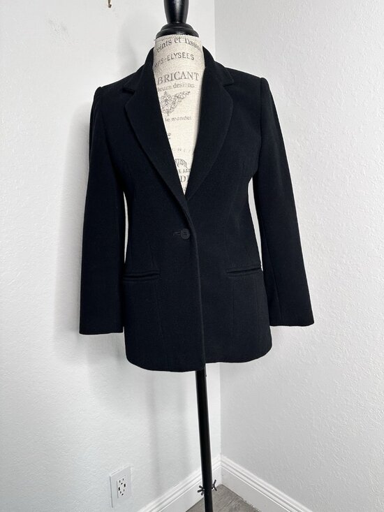 Kate Hill Wool Blazer Women's 2P Black - Picture 1 of 4